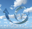 graph moving through clouds
