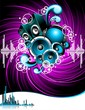 Illustration for a musical theme on grunge background.