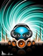 Illustration for a musical theme with speakers
