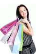 Attractive young woman posing with shopping bags