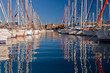 Row of sailing boats