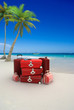 plage valise rouge