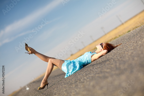 Photo: girl on the road girl on the road