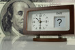 Clock on big dollar background Clock on big dollar background