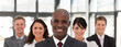Young African American Man Business leading a team