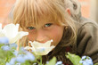 Girl with tulips
