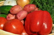 Vegetables close up with water drops