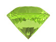 Peridot or chysolite gemstone isolated on white background