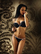 latina girl in sexy black underwear