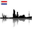 Black vector Rotterdam silhouette skyline with flag
