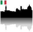 Black vector Florence silhouette skyline with Italian flag