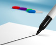 The project begins - first line of a felt tip marker drawing