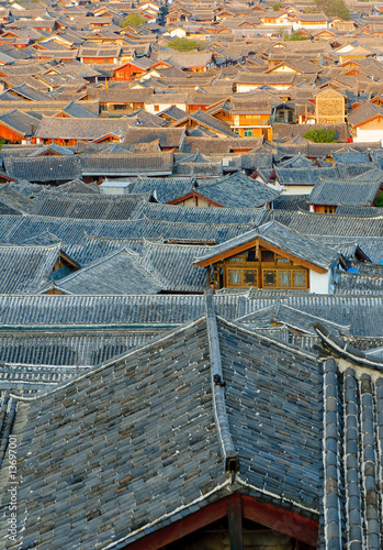 Photo: roofs of lijiang old town, yunnan, china roofs of lijiang old town, yunnan, china