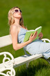 Beautiful blond woman enjoying sun