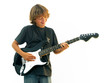 Smiling Teen Boy Playing Guitar Smiling Teen Boy Playing Guitar
