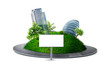 urban planet with road