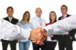 stretta di mano e businesspeople