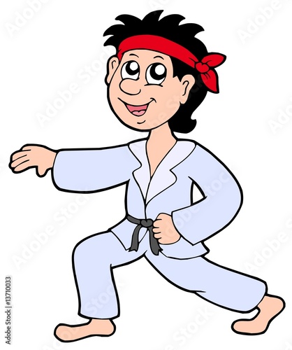 cartoon girl karate. Cartoon karate boy