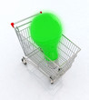 carrello con lampadina verde