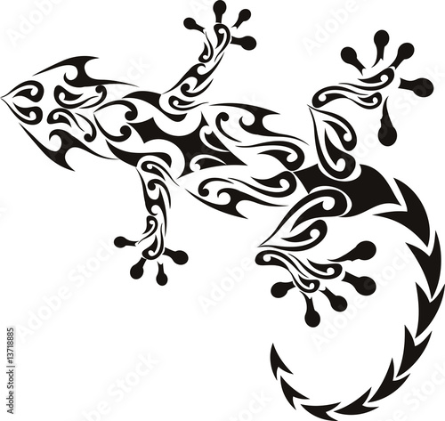 Gecko Tattoo on Vector Gecko Tattoo Isolated On Withe Background    Mirabile  13718885
