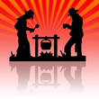 Los vaqueros cocinando