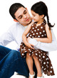 Close-up of a man hugging girl