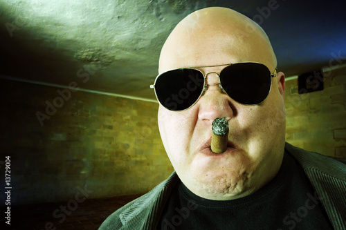 Photo: Mobster in a dark room Mobster in a dark room