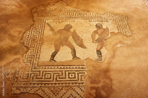 kourion mosaïque dans la  maison des gladiateurs à Chypre