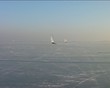 Ice sailing on the Gouwzee in the Netherlands