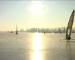 Ice sailing on the Gouwzee in the Netherlands