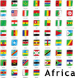 isolated african flags