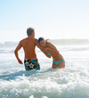 Fun: A beautiful couple at the beach
