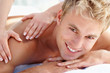 Handsome guy getting a massage