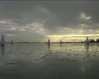 Ice sailing on the Gouwzee in the Netherlands