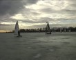 Ice sailing on the Gouwzee in the Netherlands