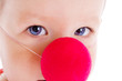 Baby with clown nose Baby with clown nose