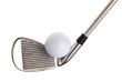 Photo: golf club and ball isolated golf club and ball isolated
