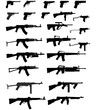 Vector silhouettes of weapons
