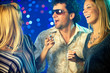 Friends clubbing