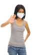 asian woman with a protective face mask