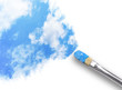 Paintbrush Painting Clouds in Sky Paintbrush Painting Clouds in Sky
