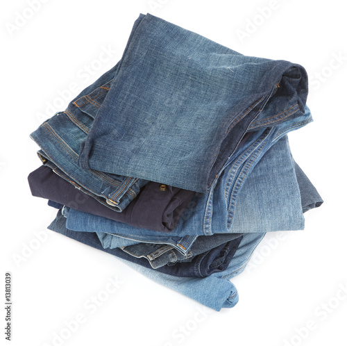 Photo: pile of blue jeans pile of blue jeans