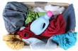 Laundry Basket Full of Dirty Clothing Top View