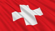Flag of Switzerland waving in the wind - seamless loop