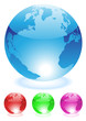 colourful glass globes isolated on a white background