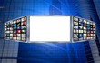 Global 3d screen copy space tech concept