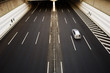 A car moving through the tunnel