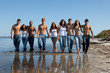 Young people at the beach