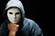 young man wearing white mask and hood