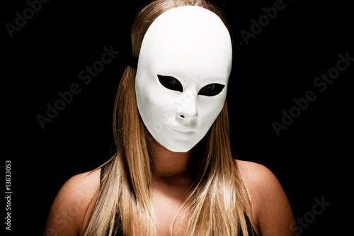 Photo: woman with white mask woman with white mask